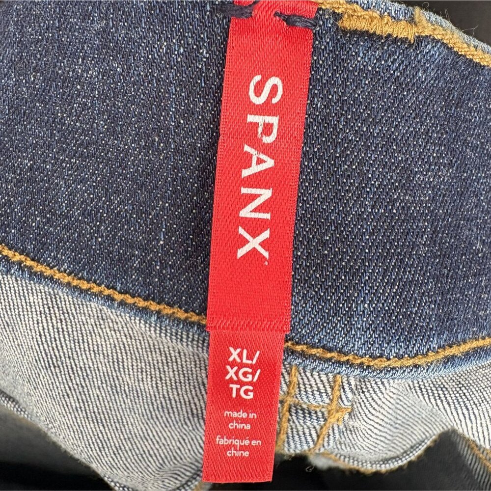 Spanx Women's High-Waisted Skinny Denim Leggings Blue Dark Wash - Picture 3 of 8